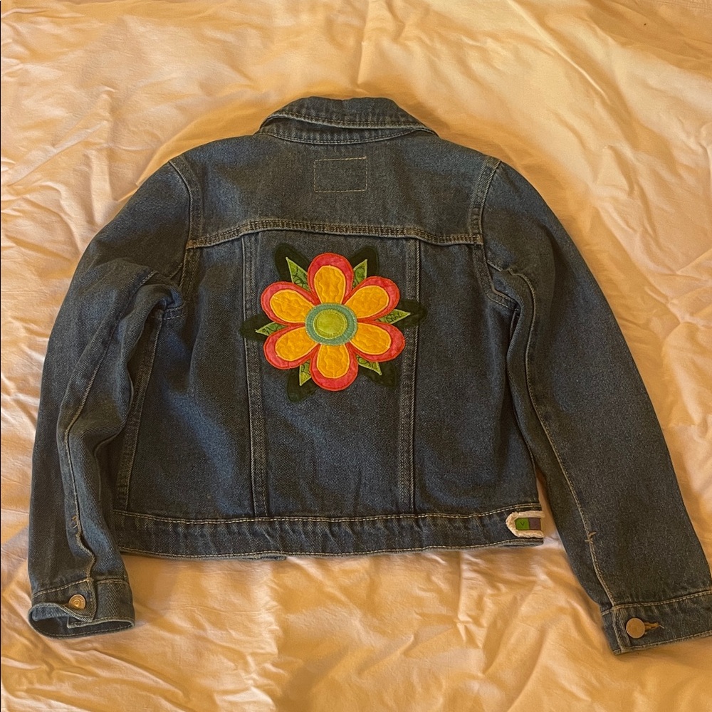 Levi's Kids Blue Denim Jacket with Colorful Flower